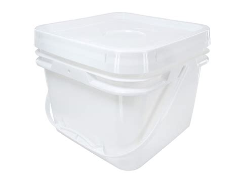 2 Gallon Square Buckets 5 Gallon White Life Latch® Square Pail | U.S.