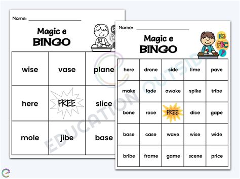 Printable Bingo, Vowels, Magic E, Silent E, Teaching Resources, 1st ...