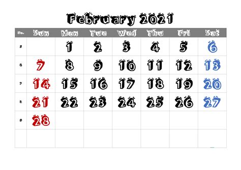 Free 2021 editable february calendar blank template – Artofit