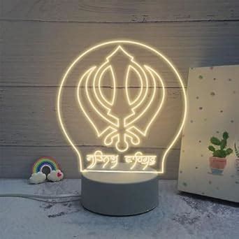 Buy SIFTY COLLECTIONS Khanda Sahib LED Lamp – USB Powered Sikh Symbol ...