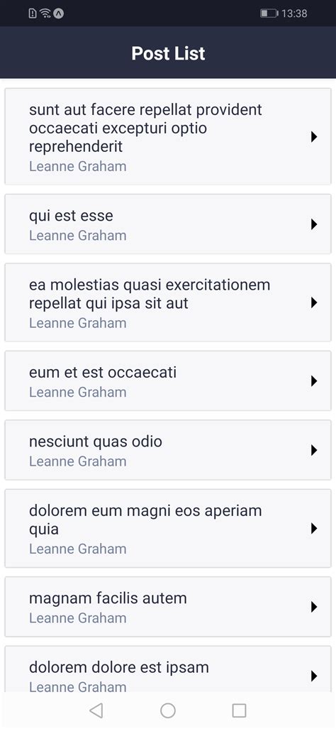 Sample Code for Post API in React Native 的图像结果