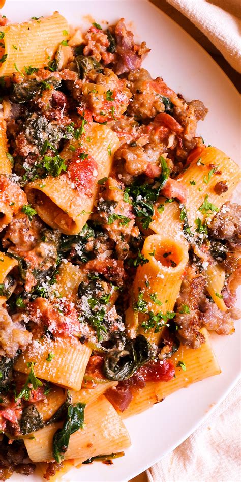 Italian Sausage and Spinach Pasta | Easy pasta dishes, Italian sausage ...