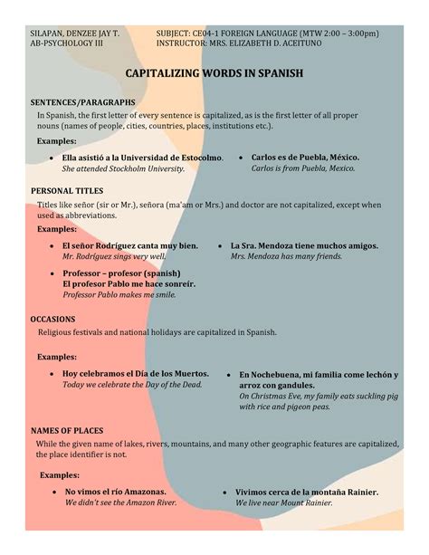 Is Spanish Capitalized In Spanish at Tayla Stang blog