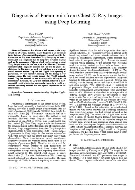 Diagnosis of Pneumonia from Chest X-Ray Images Using Deep Learning ...