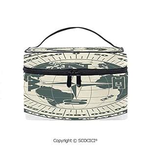 Buy Printed Makeup Bag Organizer toiletry bag Illustration of Globe ...