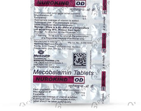 Nurokind Od 1500 MCG Tablet (20): Uses, Side Effects, Price & Dosage ...