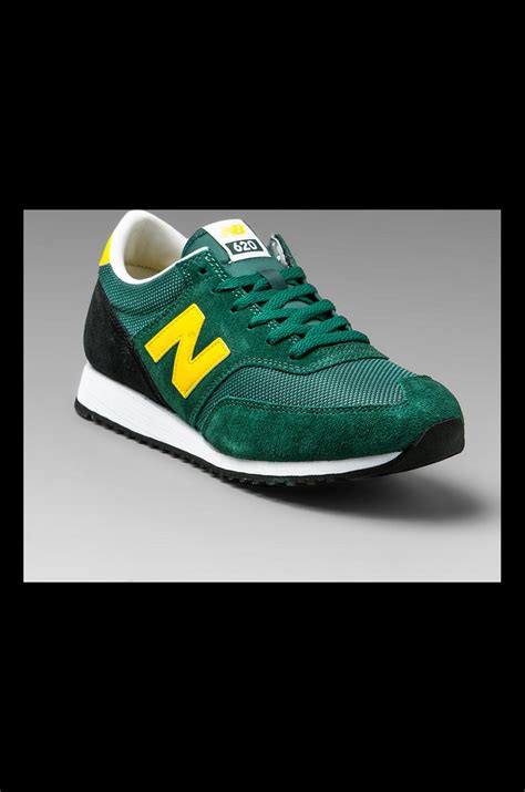 New Balance Classic CM620 Suede/Mesh in Green/Yellow/Black in Green ...