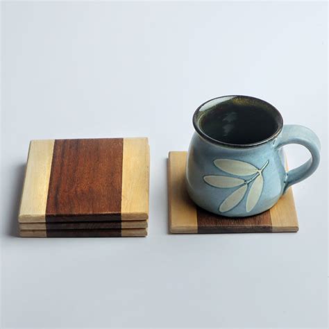 3 piece wooden Coaster- Set of 4 – Nspire