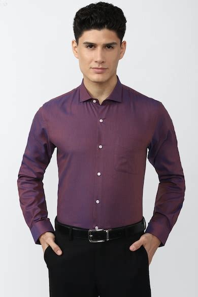 Buy Men Purple Slim Fit Full Sleeves Formal Shirt Online - 760127 ...