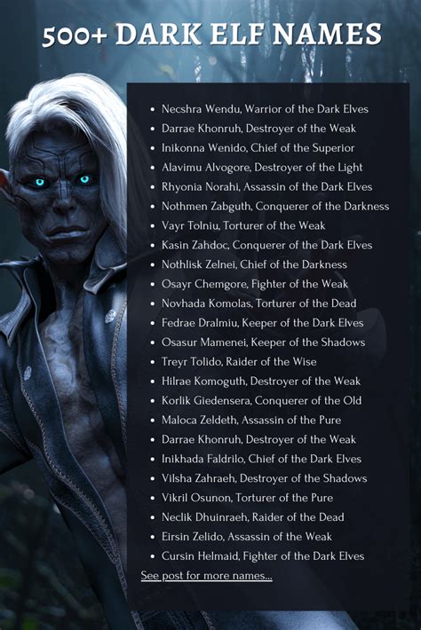 500+ Dark Elf Names Master List (Generator) 🧝 | Imagine Forest | Dark ...