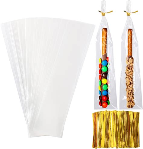 Amazon.com: Pretzel Rod Bags, Augshy 300 Pcs 2 x 10" Pretzel Bags ...