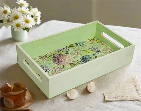 Soft Green Floral Tray – Graceful & Versatile – Seema Seth Designs