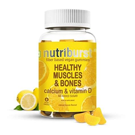 Nutriburst Healthy Muscles & Bones Gummies with Calcium & Vitamin D to ...