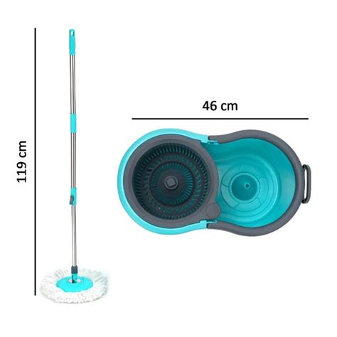 Quick Spin Mop Set with Easy Wheels & Large Bucket – Multicoloured ...