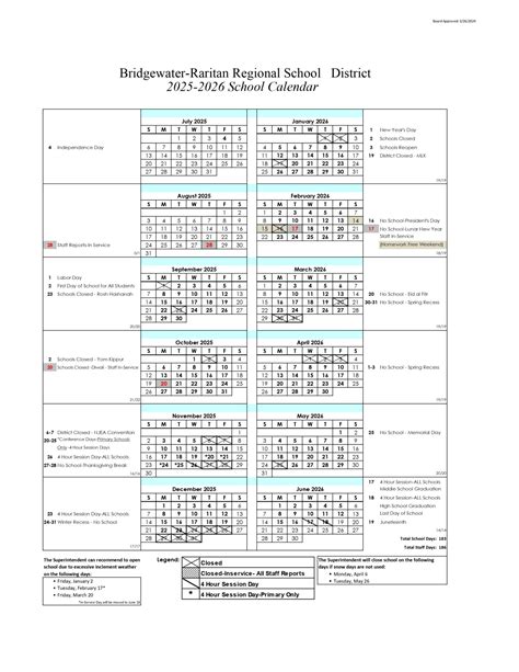 Bridgewater-Raritan Regional School District Calendar 25-26 Revised ...