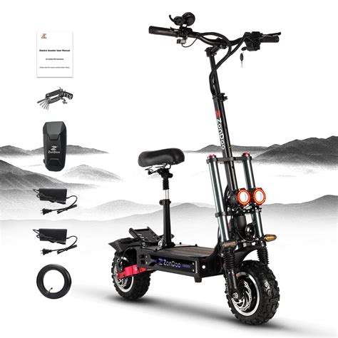 Powerful ZO03 Plus 55 mph 60Miles Long Range Electric Scooters, Dual Motor 6000W 11" Off-Road ...