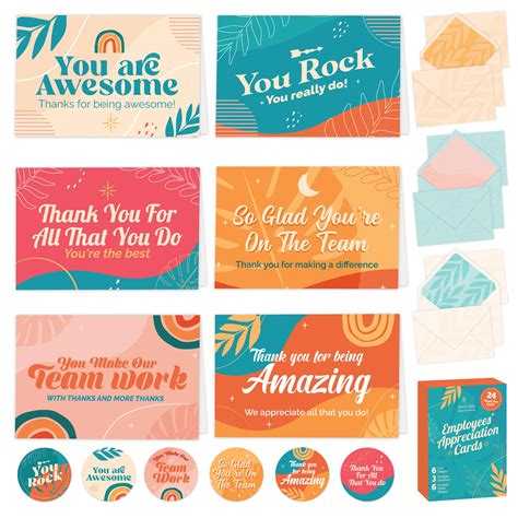 Buy Decorably Employee Cards With Envelopes & Stickers - 24 Pack ...