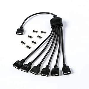 Gelid Solutions 300mm RGB Splitter - 6 Outputs, 12V/5V ARGB Compatible ...