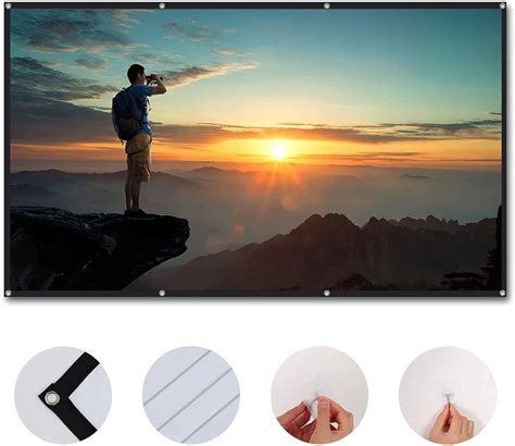 Buy 100 inch Projector Screen 16:19 HD 4K Foldable and Portable Anti ...