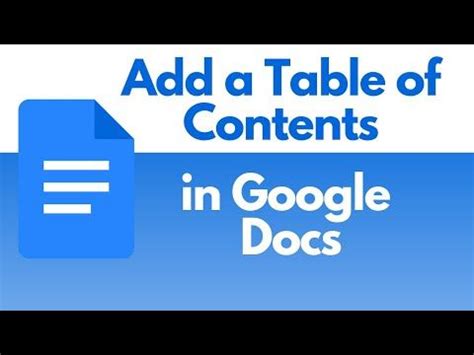 Image result for How to Add Table of Contents in Google Docs
