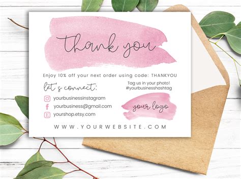 Thank You for Your Order Card Template Business Thank You | Etsy