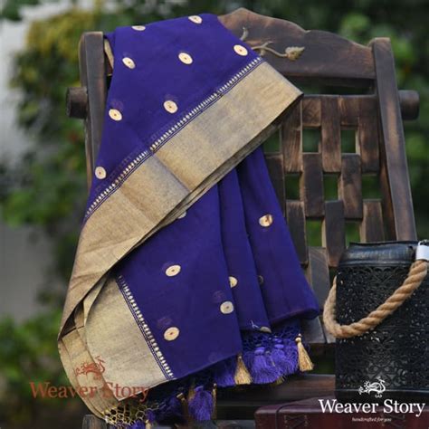 Handwoven Purple Cotton Dupatta with Asharfi Booti – WeaverStory