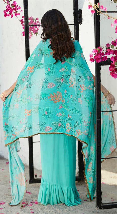 Firozi Cape & Skirt Set – Basanti Kapde aur Koffee