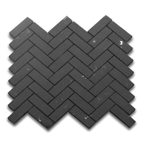 Buy Nero Marquina Black Marble 1x3 Herring Mosaic Tile Honed Kitchen ...