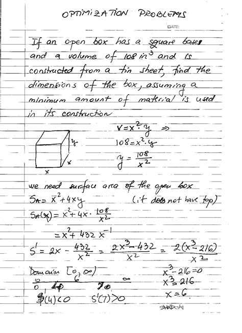 Calculus Optimization Examples 的图像结果