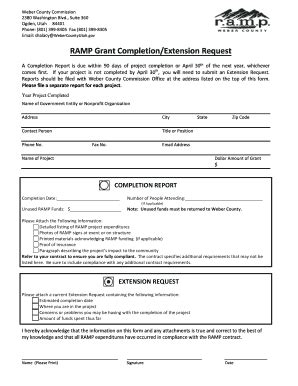 Fillable Online RAMP Grant Completion/Extension Request Fax Email Print ...