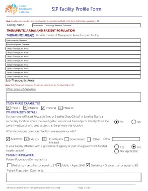 Fillable Online SIP Department Profile Form - TransCelerate - Fill and ...