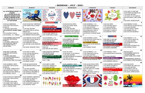 Calendars: July 2023 - Greenwich Woods - greenwichwoods.com