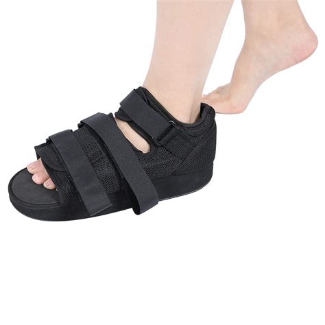 Buy Post Op Shoe, Adjustable Open Toed Walking Black Forefoot Shoes ...