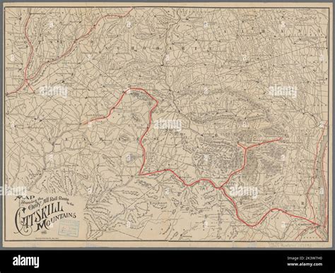 Map showing the only all rail route to the Catskill Mountains American ...
