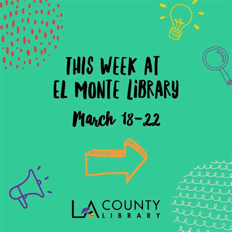 El Monte Library | We're back with new and exciting programs for everyone in your family. Scroll ...