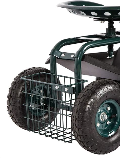 Buy Kinsunny Garden Cart Rolling Work Seat with Tool Tray Heavy Duty ...