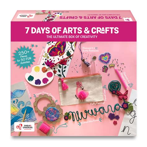 Chalk and Chuckles 7 Days of Art and Craft Kit for Kids Age 9+, 30 DIY ...