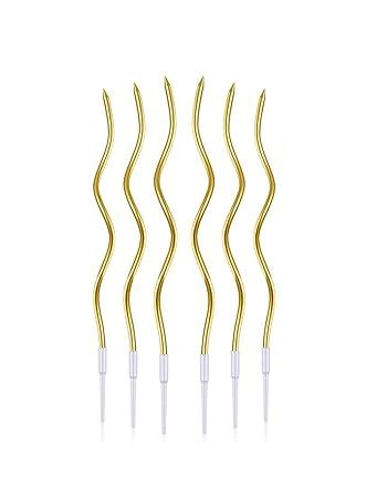 INFISPACE Twisty Metallic Long Spiral Unscented Candles With Stand ...