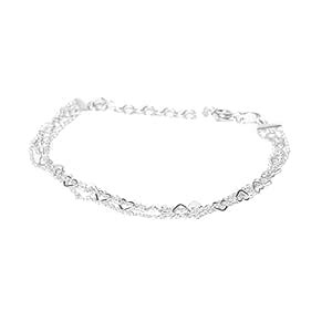 Carlton London Women's 925 Sterling Silver Multistranded Bracelet with ...