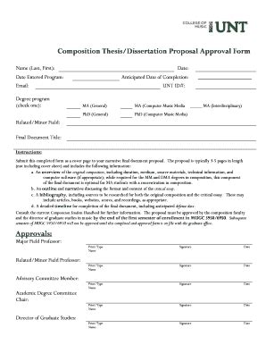 Fillable Online music unt Composition Thesis/Dissertation Approval Form ...