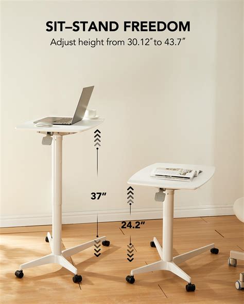 Snapklik.com : HUANUO 30 X 19 Inch Mobile Standing Desk, Height ...