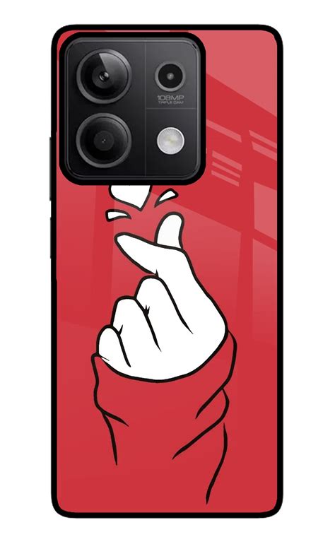 Buy Now Korean Love Sign Glass Case for Redmi Note 13 5G Online | Casekaro