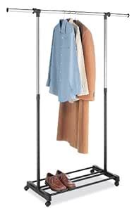 Whitmor Ebony Metal Garment Rack, Black and Chrome : Amazon.in: Home ...