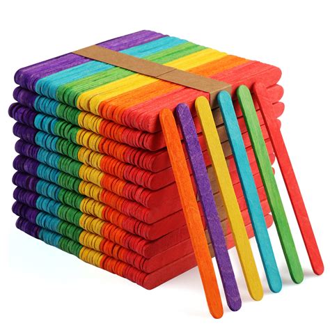 Amazon.com: 2400 PCS Colored Popsicle Sticks, 4.5 Inch, Rainbow Colored ...