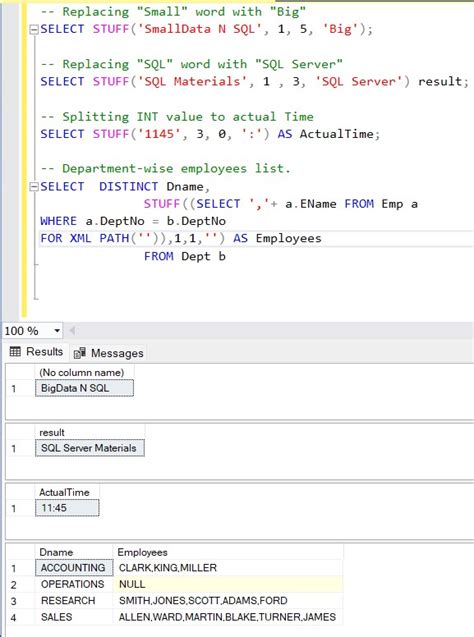Image result for SQL Server Stuff Function