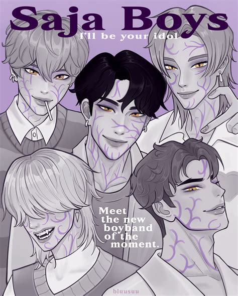 Saja Boys Demon Version | Kpop Demon Hunter, an art print by Bluusuu in ...
