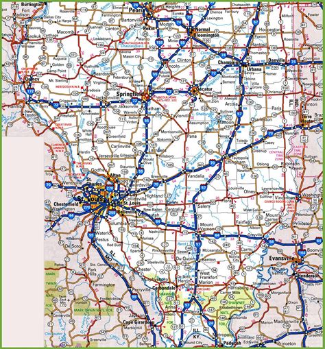 Detailed Map Of Southern Indiana - Map of State of Indiana with its ...