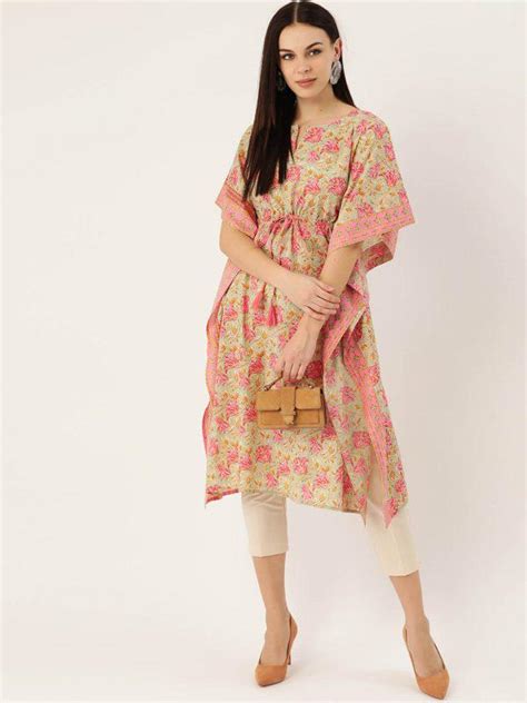 Pure Cotton Green & Pink Kaftan – Maaesa Clothing