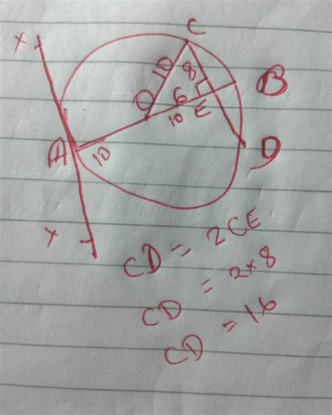 At point A on a diameter AB of a circle of radius 10 cm, tangent XAY is ...