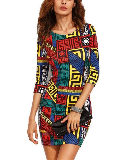 Attire Empire Bodycon Multicolour Dress– Attireempire